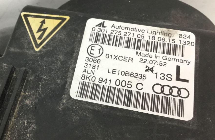 Audi A4 B8 2007-2015 combi 2.0 TFSI petrol AT 155 kW 2014 Svetlo predné ľavé 8K0941005C