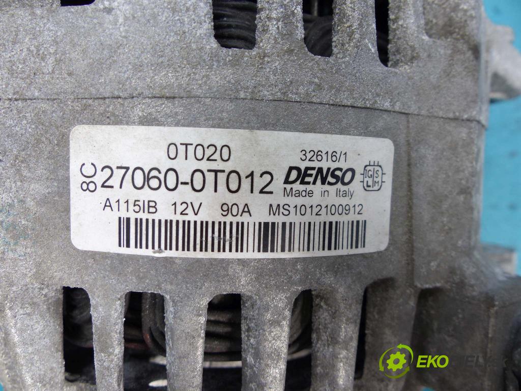 Toyota Auris I 2006-2013 1.6 vvti 124hp manual 91 kW 1598 cm3 5- Alternator 27060-0T012 (Alternátory)