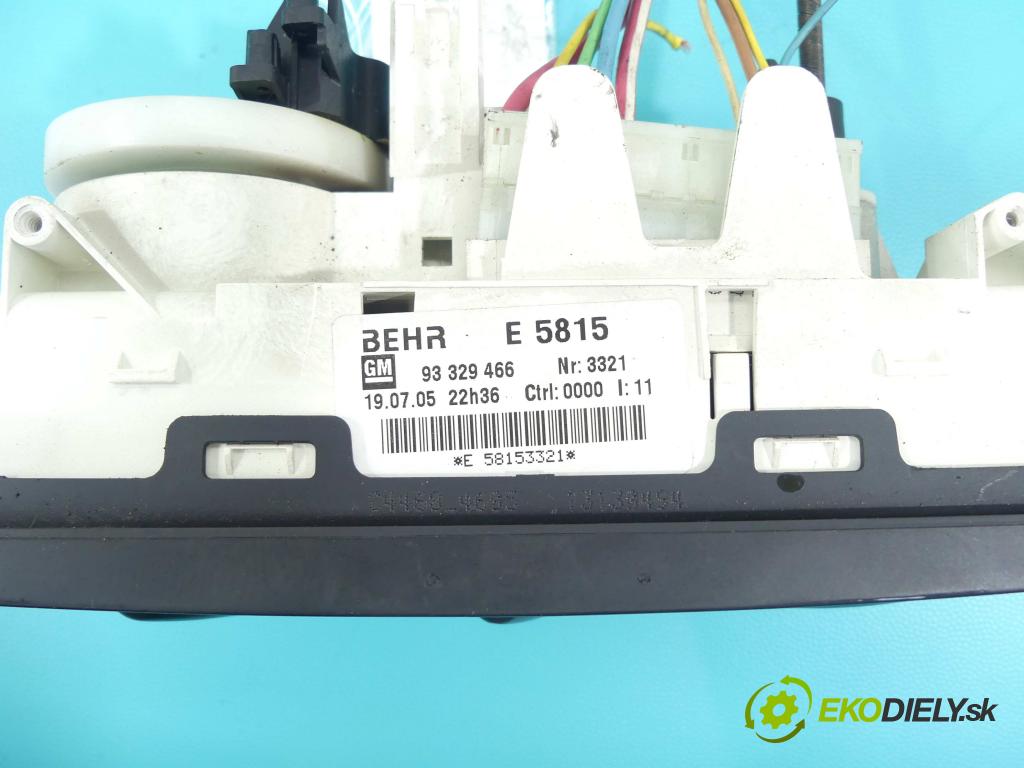 Opel Meriva A 2002-2010 1.4 16v 90 HP manual 66 kW 1364 cm3 5- panel kúrenia 93329466