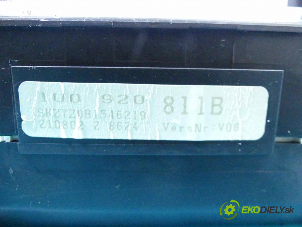 Skoda Octavia I 1996-2010 1.6 SR 101 HP manual 74 kW 1595 cm3 5- prístrojovka/ budíky 1U0920811B (Prístrojové dosky, displeje)