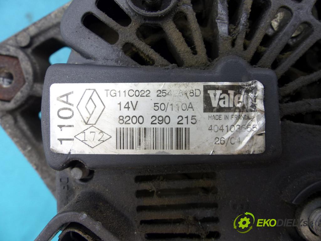 Renault Megane II 2003-2008 1.9 dci 120 HP manual 88 kW 1870 cm3 5- Alternator 8200290215 (Alternátory)