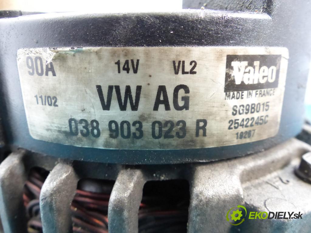 Skoda Octavia I 1996-2010 1.9 tdi 90 hp manual 66 kW 1896 cm3 5- Alternator 038903023R (Alternátory)