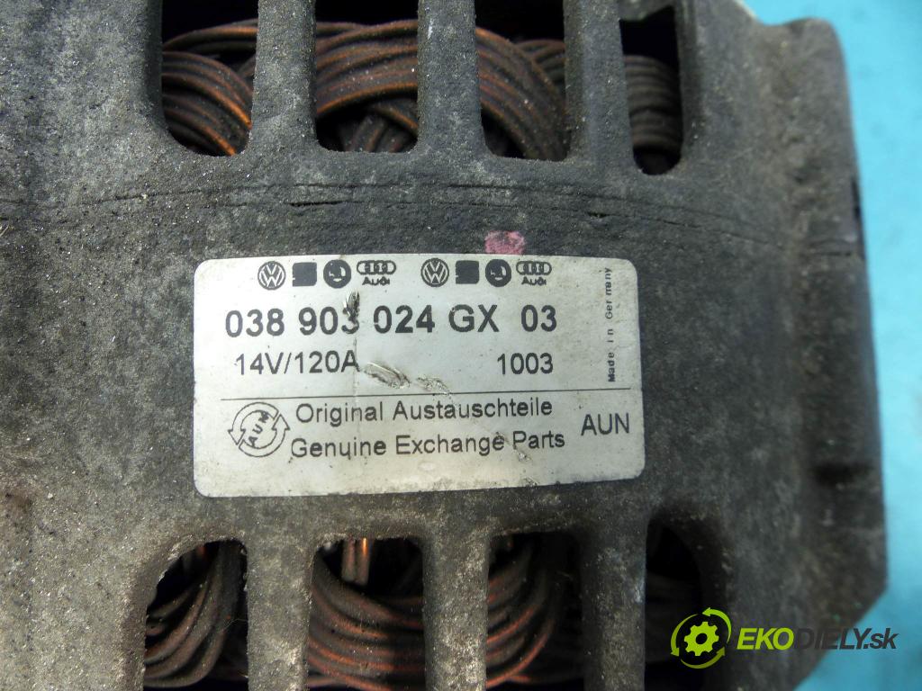Skoda Octavia I 1996-2010 1.9 tdi 110 hp manual 81 kW 1896 cm3 5- Alternator 038903024GX (Alternátory)