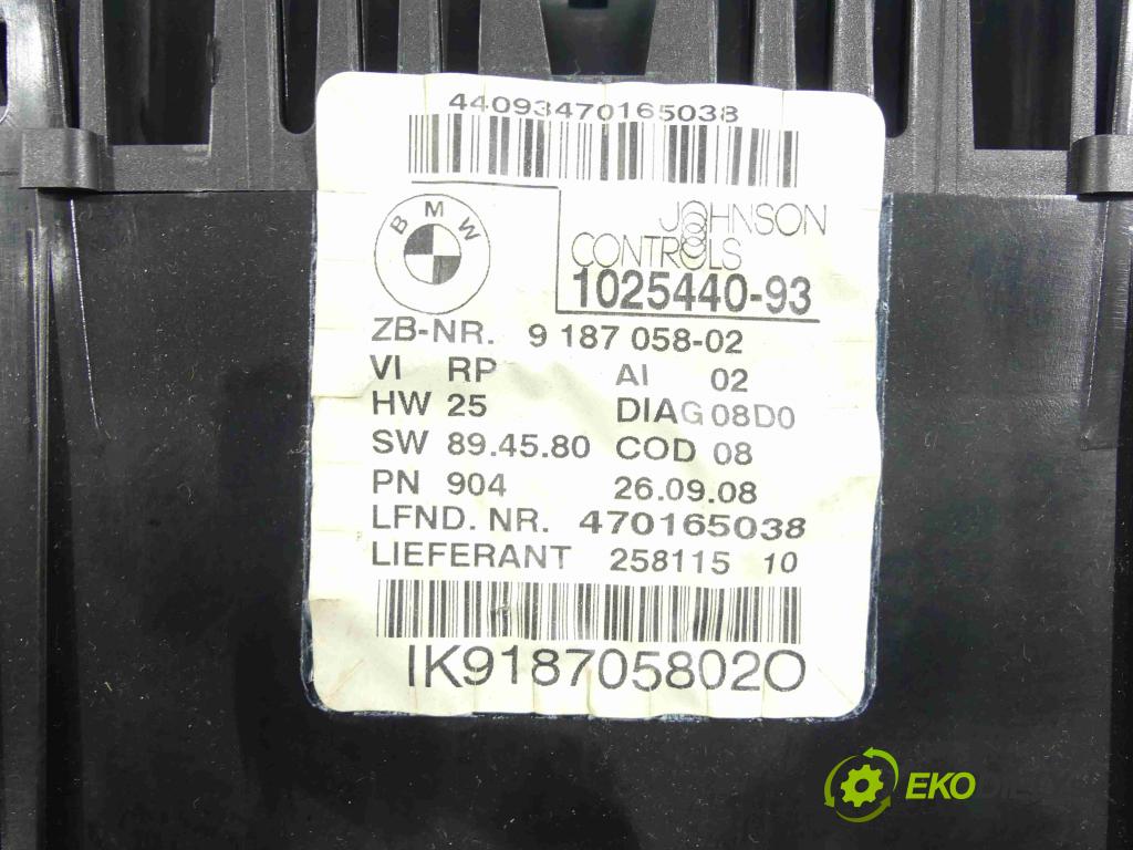 Bmw 3 e90 2005-2013 2.0 16v 170 HP manual 125 kW 1995 cm3 4- prístrojovka/ budíky 9187058 (Prístrojové dosky, displeje)