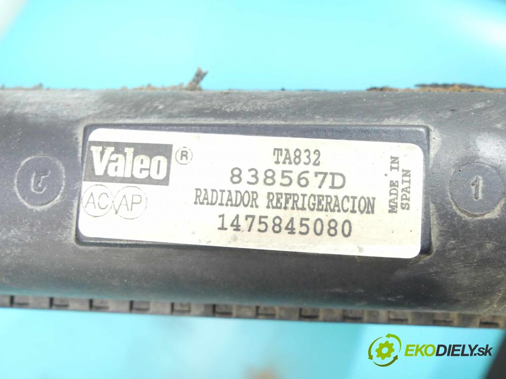 Peugeot 806 1.9 TD 92 HP manual 68 kW 1905 cm3 5- chladič 838567D (Chladiče)