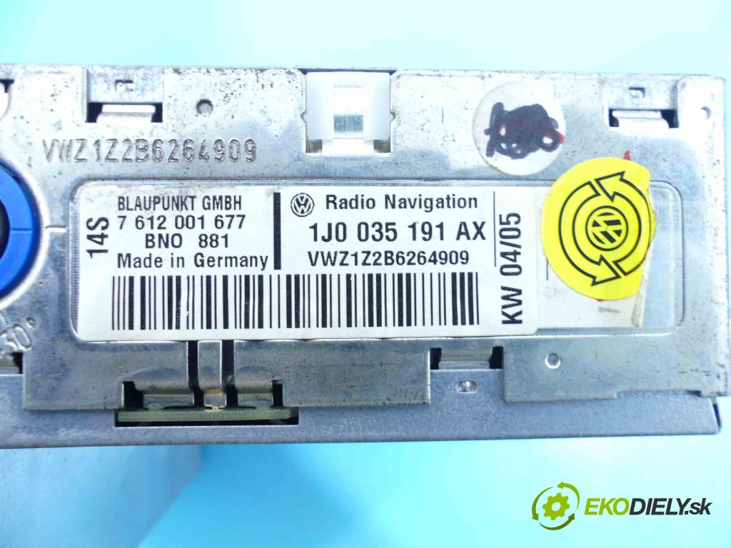 Vw Passat B5 1995-2005 1.9 tdi 131 HP manual 96 kW 1896 cm3 5- Radio továreň: 1J0035191AX
