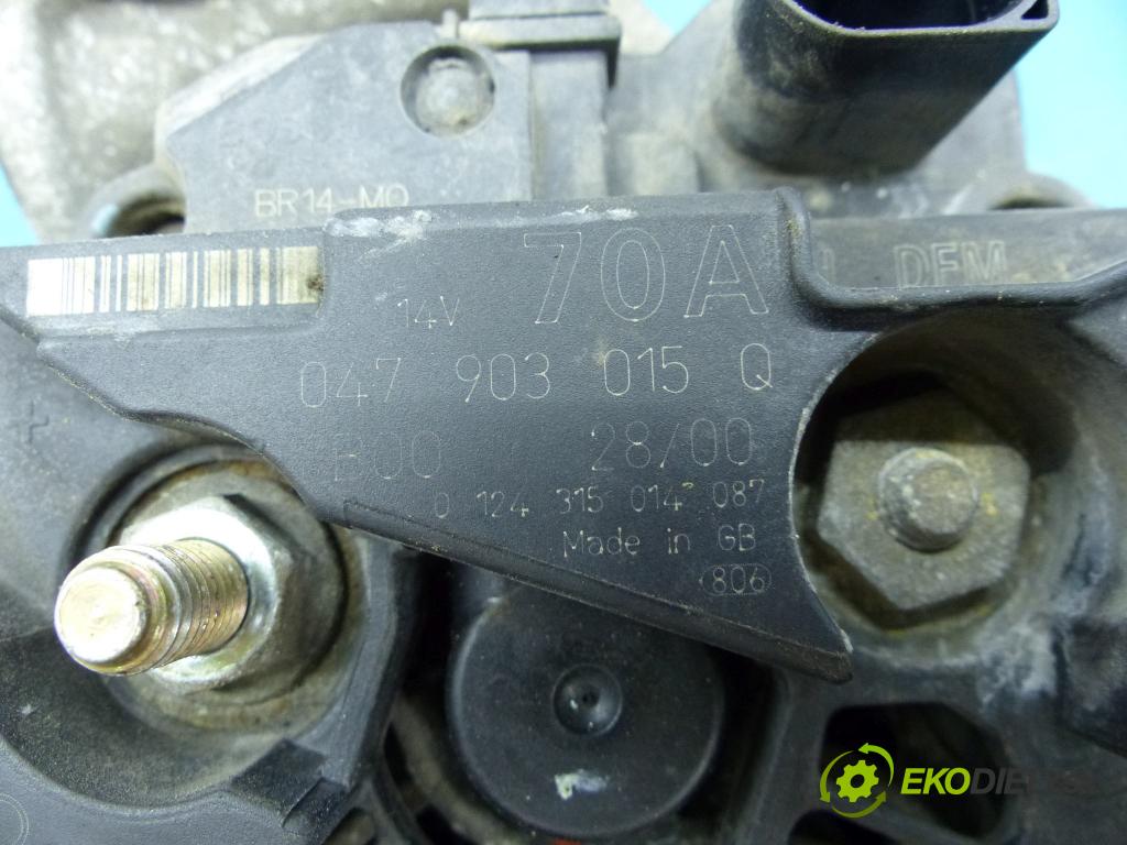 Skoda Fabia I 1999-2007 1.4 mpi 68 HP manual 50 kW 1397 cm3 5- Alternator 0124315014 (Alternátory)