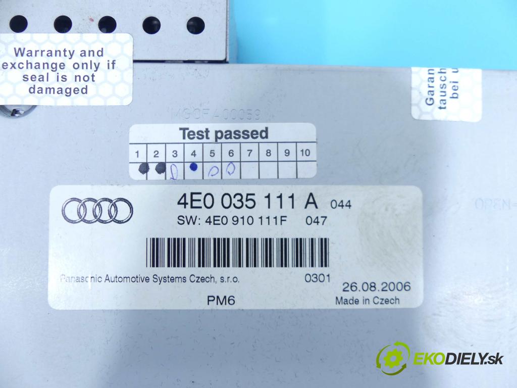 Audi A6 C6 2004-2011 3.0 TDI quattro 232KM manual 171 kW 2967 cm3 5- Měnič: cd 4E0035111A (CD měniče)