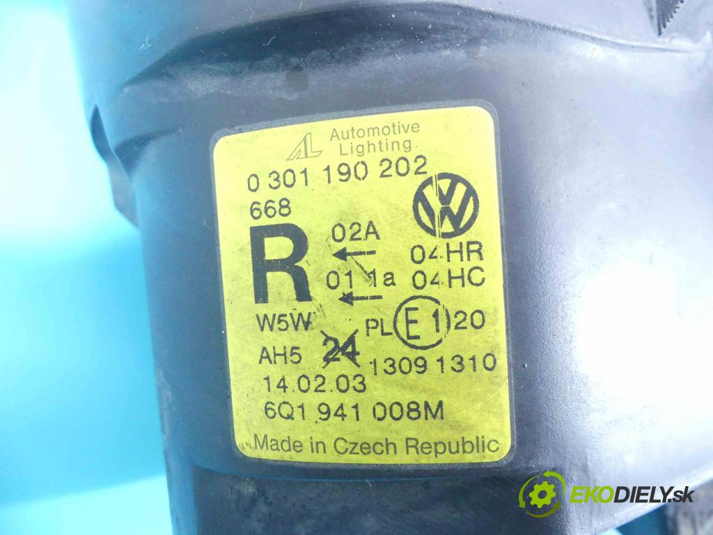 Vw Polo IV 9N 2001-2009 1.2 12v 64 hp manual 47 kW 1198 cm3 3- světlo pravý 6Q1941008M