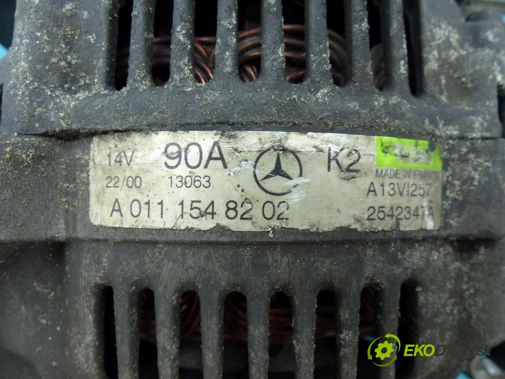 Mercedes A W168 1997-2004 1.9 125 HP automatic 92 kW 1898 cm3 5- Alternator A0111548202 (Alternátory)