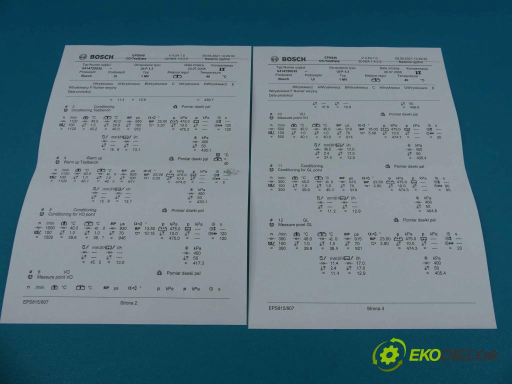 Vw Polo IV 9N 2001-2009 1.4 tdi 75 HP manual 55 kW 1422 cm3 5- vstrekovacie čerpadlo 0414720035 (Vstrekovače)