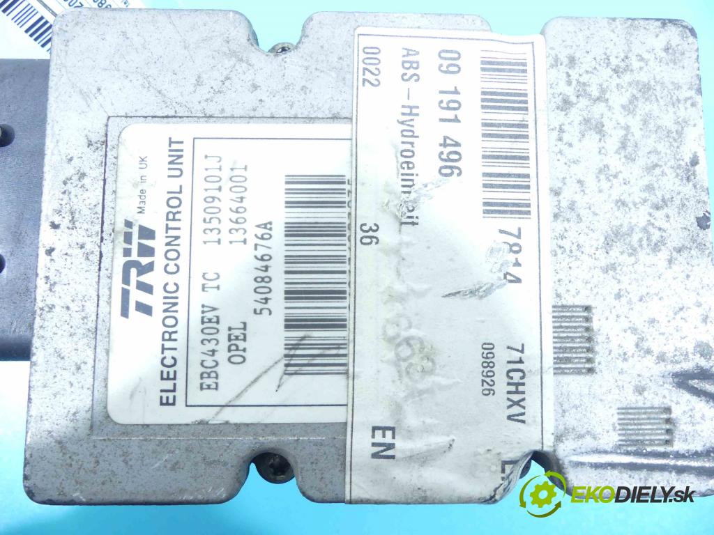 Opel Vectra C 2002-2008 2.0 dti 101 HP manual 74 kW 1995 cm3 4- čerpadlo abs 09191496 (Pumpy ABS)