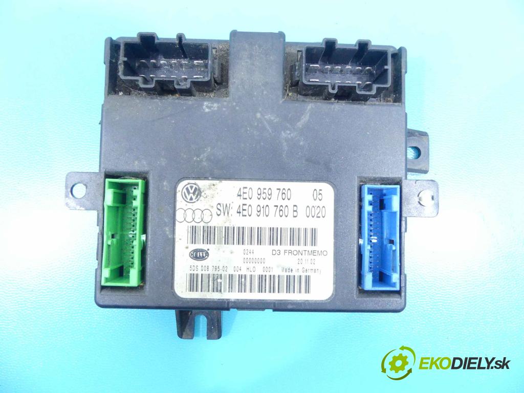 Audi A8 D3 2002-2009 4.2 V8 334HP automatic 246 kW 4172 cm3 4- modul riadiaca jednotka 4E0910760B (Ostatné)