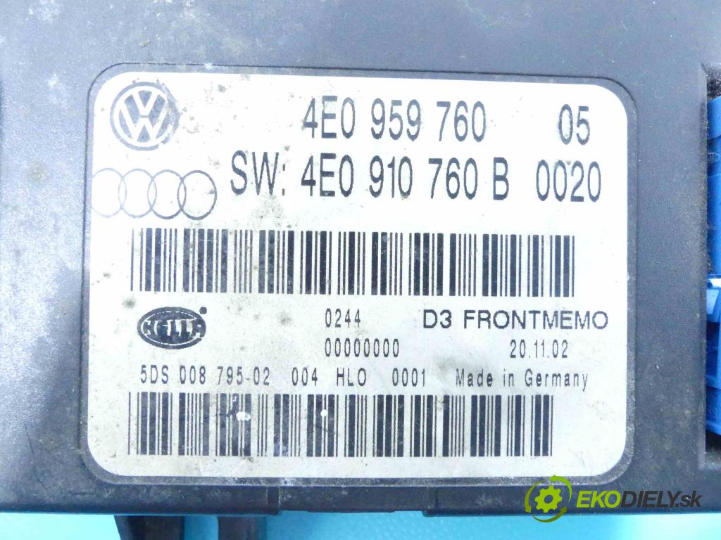 Audi A8 D3 2002-2009 4.2 V8 334HP automatic 246 kW 4172 cm3 4- modul riadiaca jednotka 4E0910760B (Ostatné)