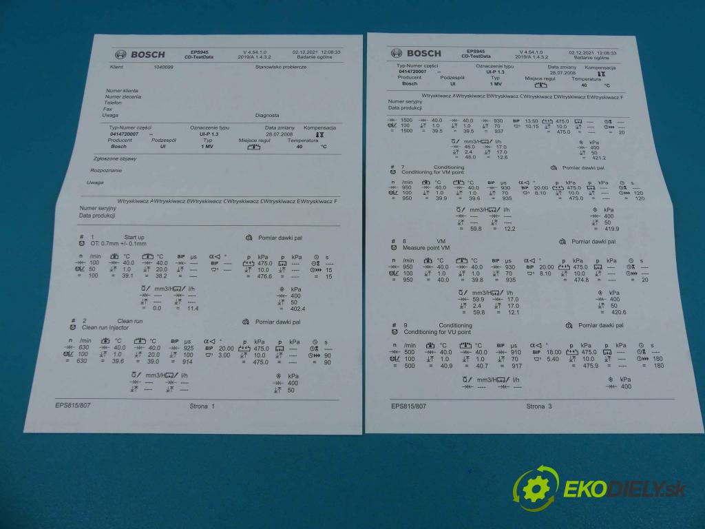 Vw Bora 1.9 tdi 116 HP manual 85 kW 1896 cm3 5- vstrekovacie čerpadlo 0414720007 (Vstrekovače)