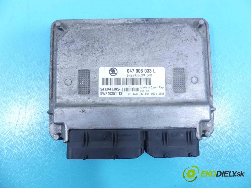 Skoda Fabia I 1999-2007 1.4 mpi 68 HP manual 50 kW 1397 cm3 5- Jednotka riadiaca 047906033L