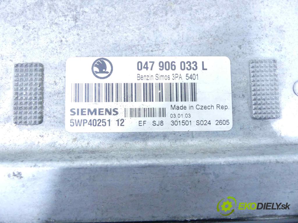 Skoda Fabia I 1999-2007 1.4 mpi 68 HP manual 50 kW 1397 cm3 5- Jednotka riadiaca 047906033L