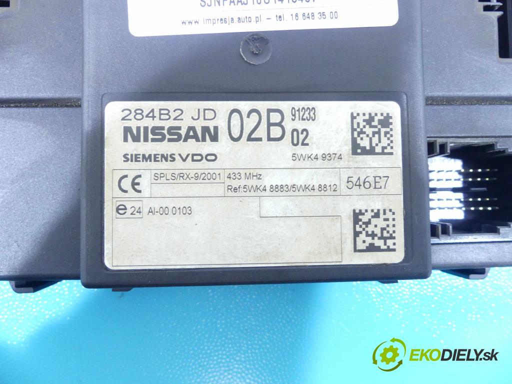 Nissan Qashqai 06-13 1.6 16v 114 HP manual 84 kW 1598 cm3 5- modul riadiaca jednotka 284B2JD02B (Ostatné)