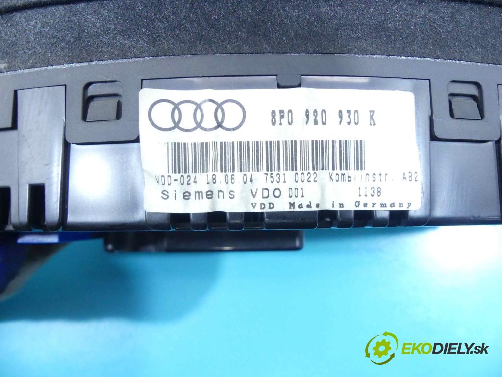Audi A3 8P 2003-2012 1.9 tdi 105 HP manual 77 kW 1896 cm3 3- prístrojovka/ budíky 8P0920930K (Prístrojové dosky, displeje)