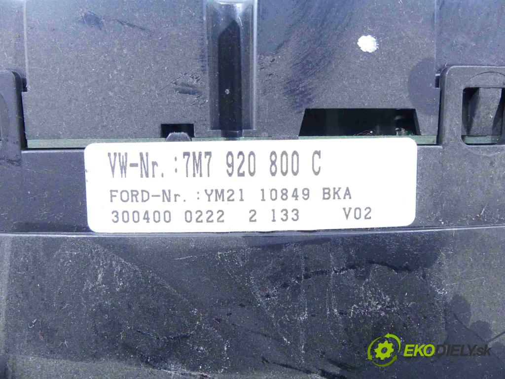 Seat Alhambra 1996-2010 1.9 tdi 116 HP manual 85 kW 1896 cm3 5- prístrojovka/ budíky 7M7920800C (Prístrojové dosky, displeje)