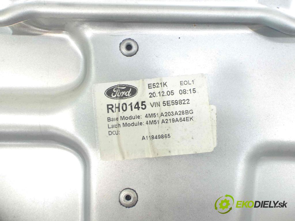 Ford Focus Mk2 2004-2011 1.6 tdci 109 HP manual 80 kW 1560 cm3 5- mechanizmus okná predné pravý 4M51-A045H16-A