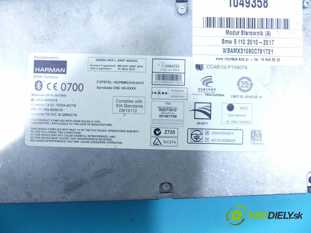 Bmw 5 f10 2010-2017 3.0d 204 HP automatic 150 kW 2993 cm3 5- modul riadiaca jednotka 9244189 (Ostatné)