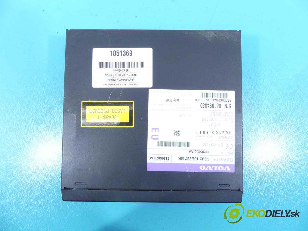 Volvo V70 III 2007-2016 2.0d 136 HP manual 100 kW 1997 cm3 5- Navigácia: 6G92-10E887-BK (GPS navigácie)