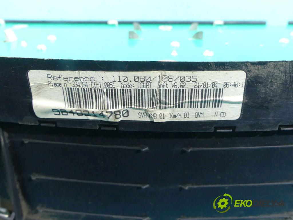 Peugeot 406 2.2 hdi 133 HP manual 98 kW 2179 cm3 2- prístrojovka/ budíky 9648214780 (Prístrojové dosky, displeje)