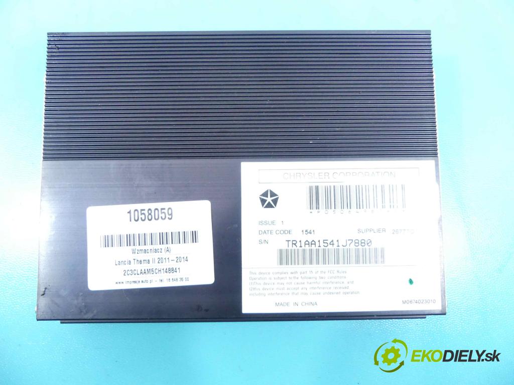 Lancia Thema II 2011-2014 3.0 CRD 239KM automatic 176 kW 2987 cm3 4- Zesilovač: P05064981AI (Zosilňovače)