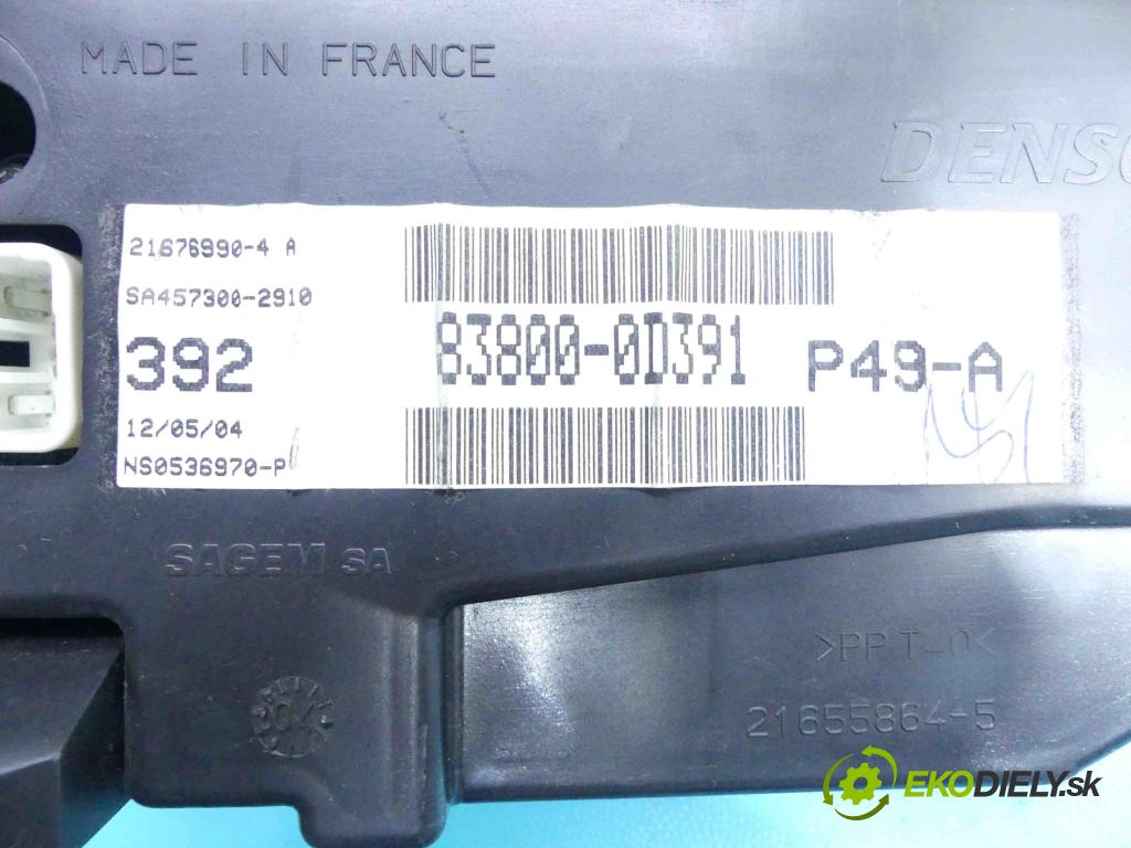 Toyota Yaris I 1999-2005 1.3 vvti 87 hp manual 64 kW 1298 cm3 5- Přístrojová deska 83800-0D391 (Přístrojové desky, displeje)