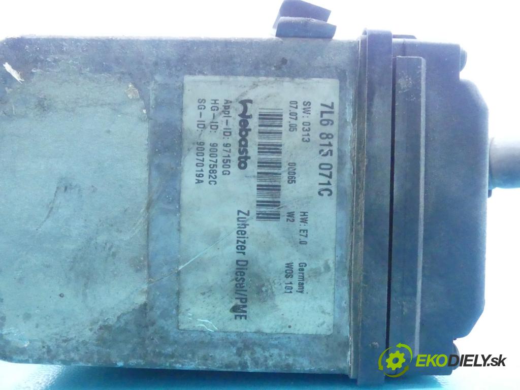 Vw Touareg 2002-2010 3.0 tdi V6 224 hp automatic 165 kW 2967 cm3 5- Webasto 7L6815071C (Webasto ohřívače)