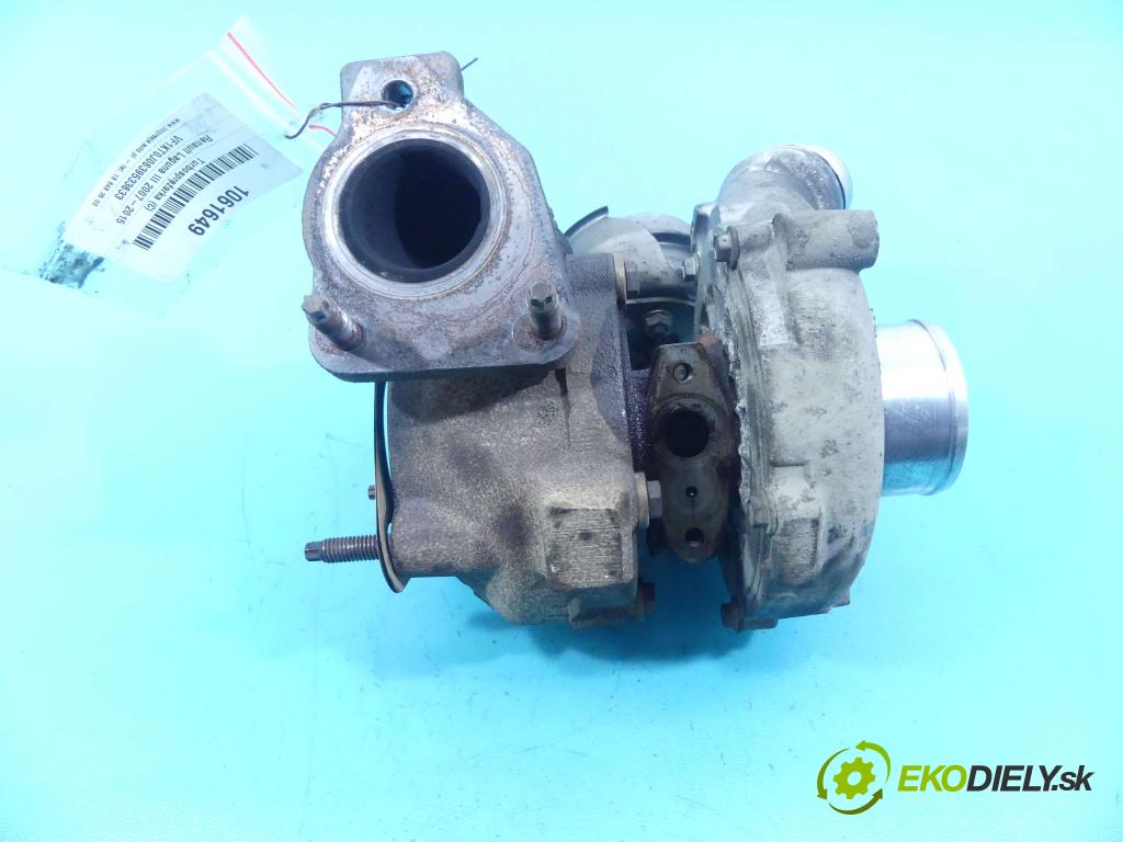 Renault Laguna III 2007-2015 2.0 dci 131 HP manual 96 kW 1995 cm3 5- turbodúchadlo, turbo 765015-4 (Turbodúchadlá (kompletné))