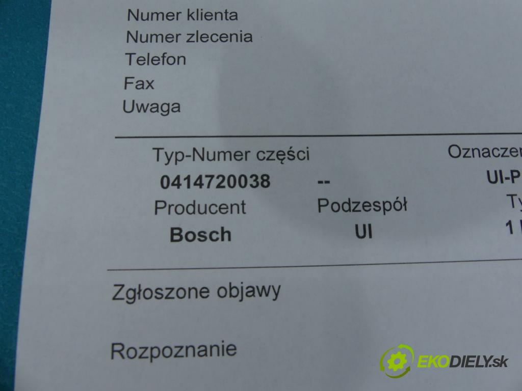 Vw Sharan I 1995-2010 1.9 tdi 116 HP manual 85 kW 1900 cm3 5- vstrekovacie čerpadlo 0414720038 (Vstrekovače)