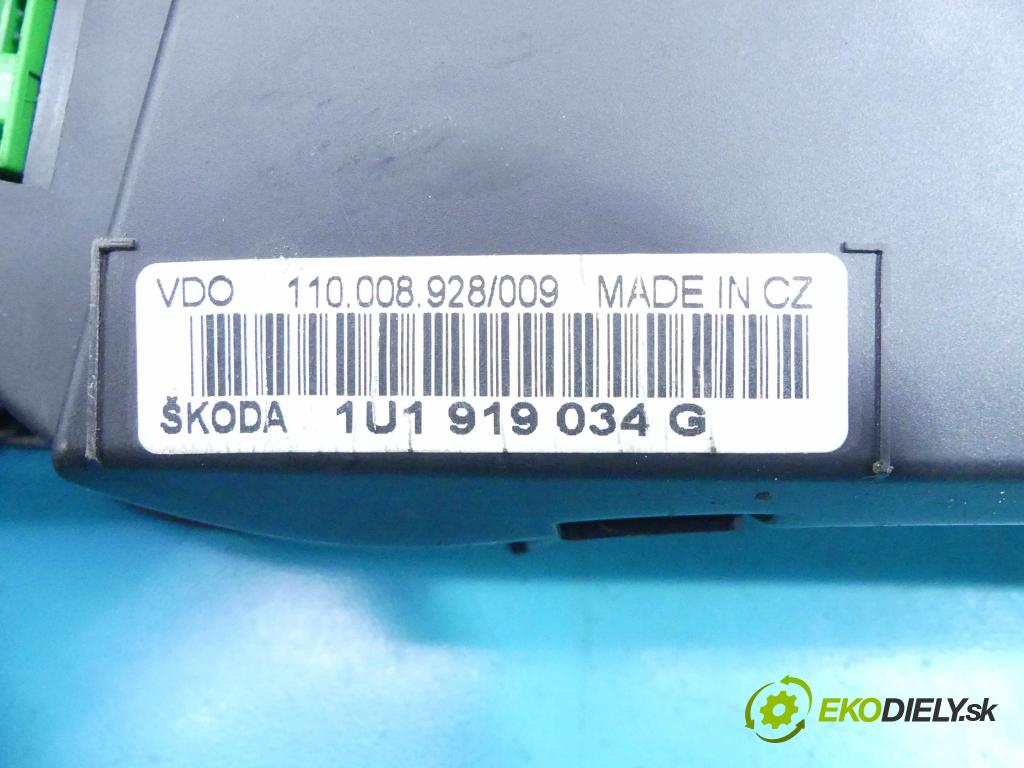 Skoda Octavia I 1996-2010 1.9 tdi 90 HP manual 66 kW 1896 cm3 5- prístrojovka/ budíky 1U191903G (Prístrojové dosky, displeje)