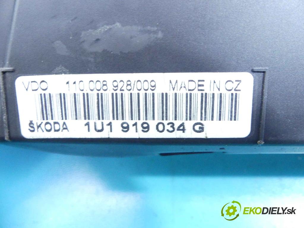 Skoda Octavia I 1996-2010 1.9 tdi 90 HP manual 66 kW 1896 cm3 5- prístrojovka/ budíky 1U191903G (Prístrojové dosky, displeje)