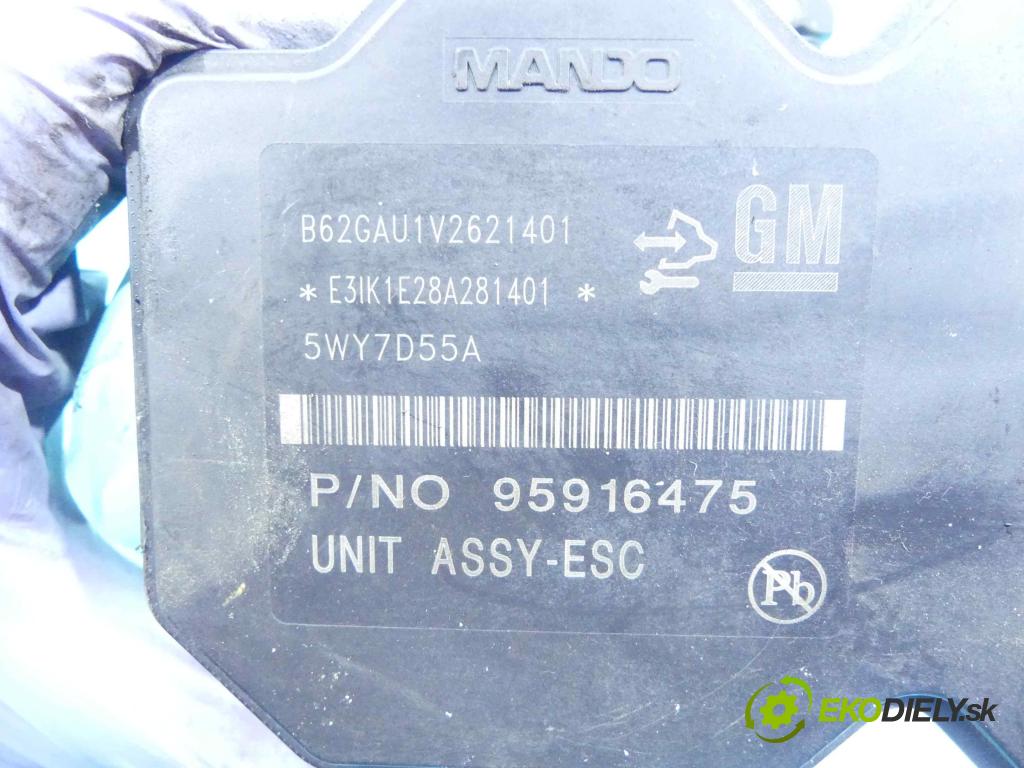 Chevrolet Aveo T300 2011-2014 1.2 16v 86 HP manual 63 kW 1229 cm3 4- čerpadlo abs 95916475 (Pumpy ABS)