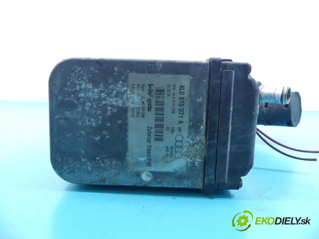 Audi Q7 2005-2015 3.0 tdi 232KM automatic 171 kW 2967 cm3 5- Webasto 4L0815071A (Webasto ohřívače)