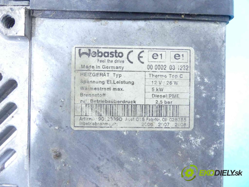 Audi Q7 2005-2015 3.0 tdi 232KM automatic 171 kW 2967 cm3 5- Webasto 4L0815071A (Webasto ohřívače)