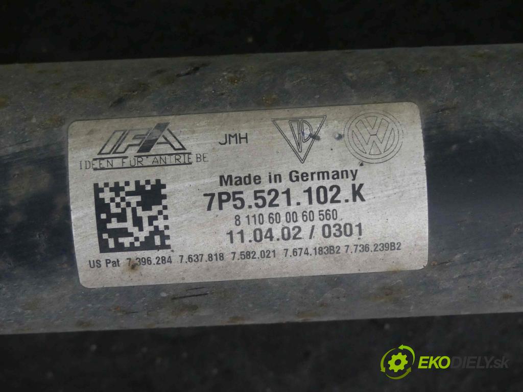 Porsche Cayenne II 2010-2017 4.8 V8 Turbo 500KM automatic 368 kW 4806 cm3 5- Hřídel: jízda: 7P5521102K (Kardaňové hriadele)