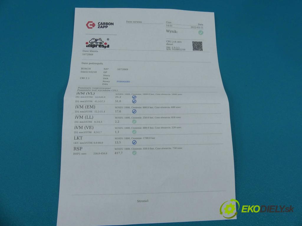 Citroen C4 Grand picasso 1.6 hdi 109 HP automatic 80 kW 1560 cm3 5- vstrek 0445110259 (Vstrekovače)