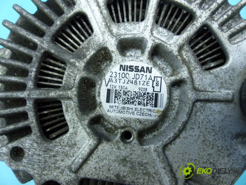 Nissan Qashqai 06-13 2.0 dci 150 hp manual 110 kW 1995 cm3 5- Alternator 23100 JD71A (Alternátory)