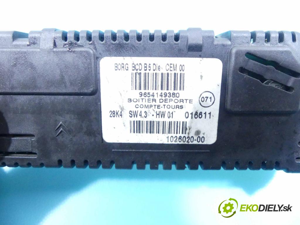 Citroen C4 2004-2011 2.0 hdi 136 HP manual 100 kW 1997 cm3 5- Zobrazit: 9654149380 (Prístrojové dosky, displeje)