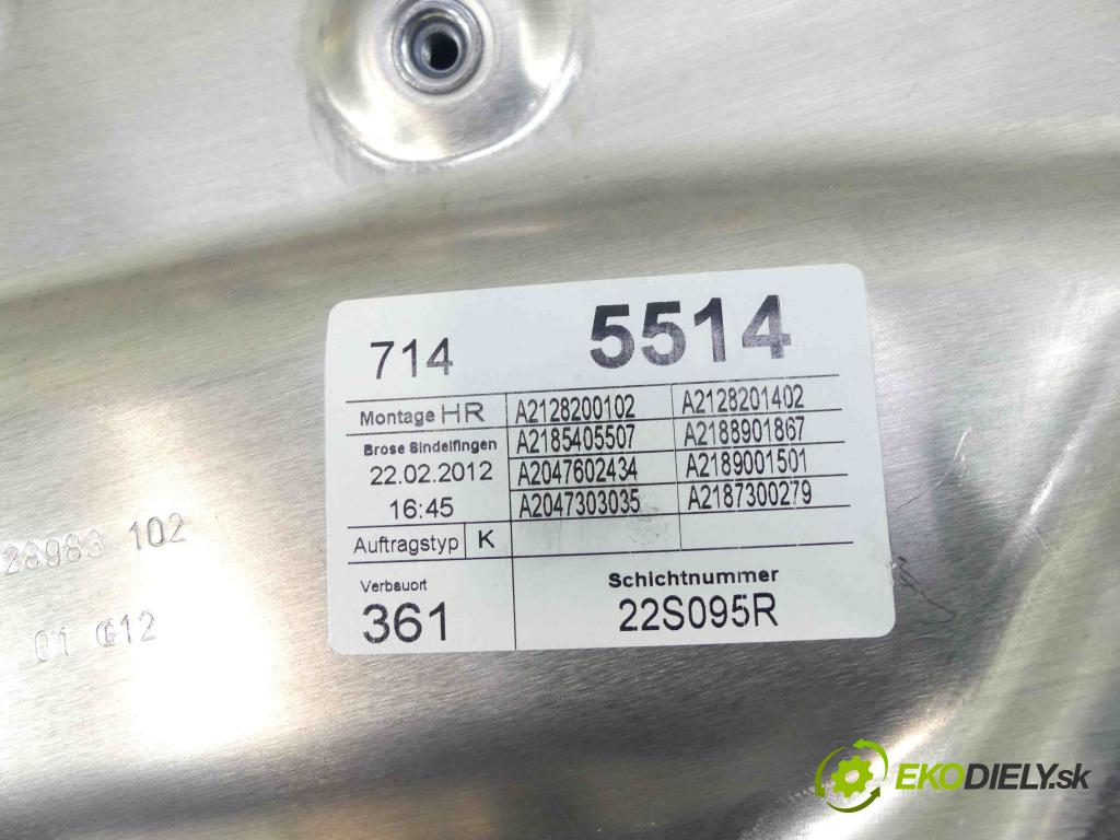 Mercedes CLS II C218 2010-2018 4.7 V8 408KM automatic 300 kW 4663 cm3 4- mechanismus stahování zadní pravý 928983102