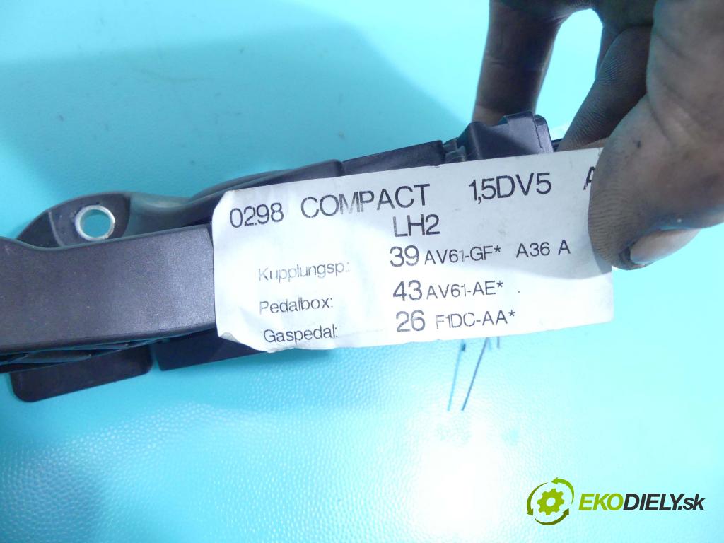 Ford C-max II 2010-2019 1.5 tdci 95 HP manual 70 kW 1499 cm3 5- pedále F1DC-9F836-AA (Pedále)