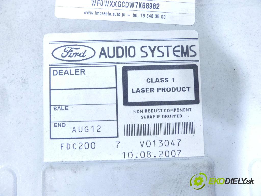 Ford Focus Mk2 2004-2011 1.6 tdci 90 HP manual 66 kW 1560 cm3 5- Radio továreň: 7S7T-18C815-BA