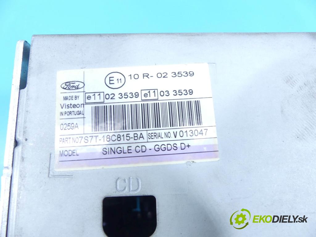 Ford Focus Mk2 2004-2011 1.6 tdci 90 HP manual 66 kW 1560 cm3 5- Radio továreň: 7S7T-18C815-BA