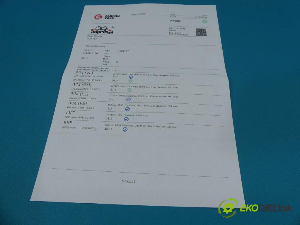 Hyundai Getz 1.5 crdi 82 HP manual 60 kW 1493 cm3 5- vstrek 0445110126 (Vstrekovače)