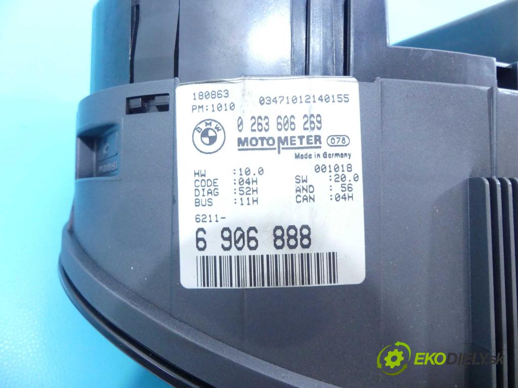 Bmw 3 e46 1998-2007 1.9 105 HP manual 77 kW 1895 cm3 4- prístrojovka/ budíky 0263606269 (Prístrojové dosky, displeje)