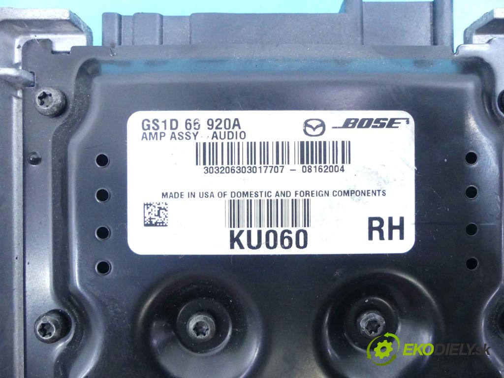 Mazda 6 II GH 2007-2012 2.0 16v 147 HP manual 108 kW 1999 cm3 5- Zesilovač: GS1D66920A (Zosilňovače)