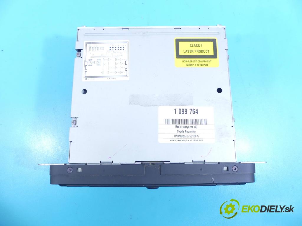 Skoda Roomster 1.6 16v 105 HP manual 77 kW 1598 cm3 5- Radio továreň: 5J0035161